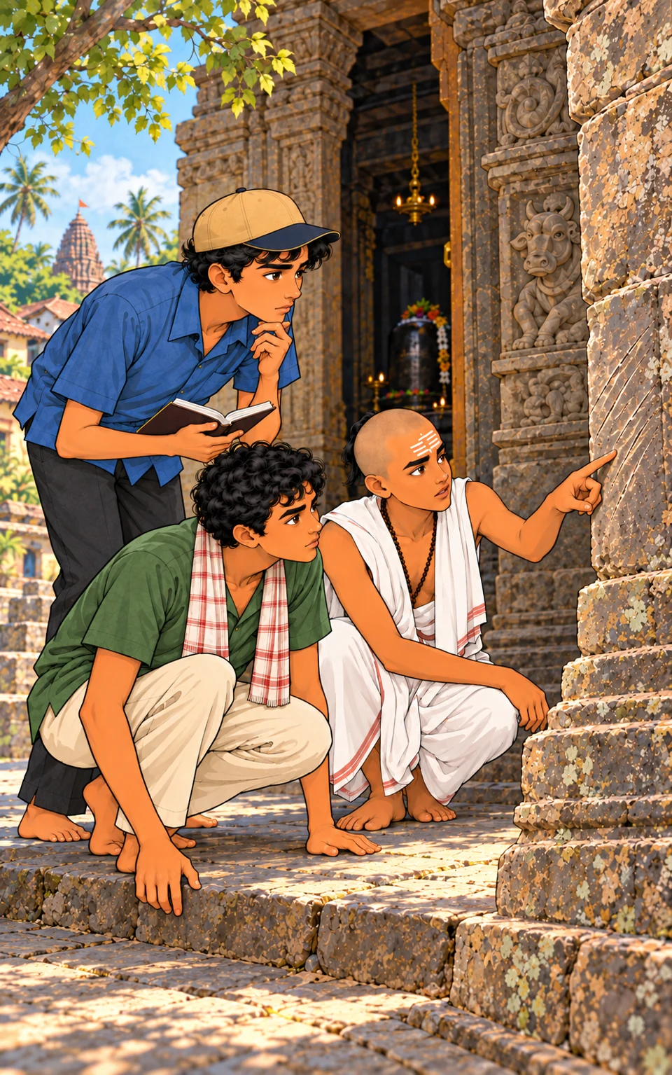 Dikshit shows the temple damage