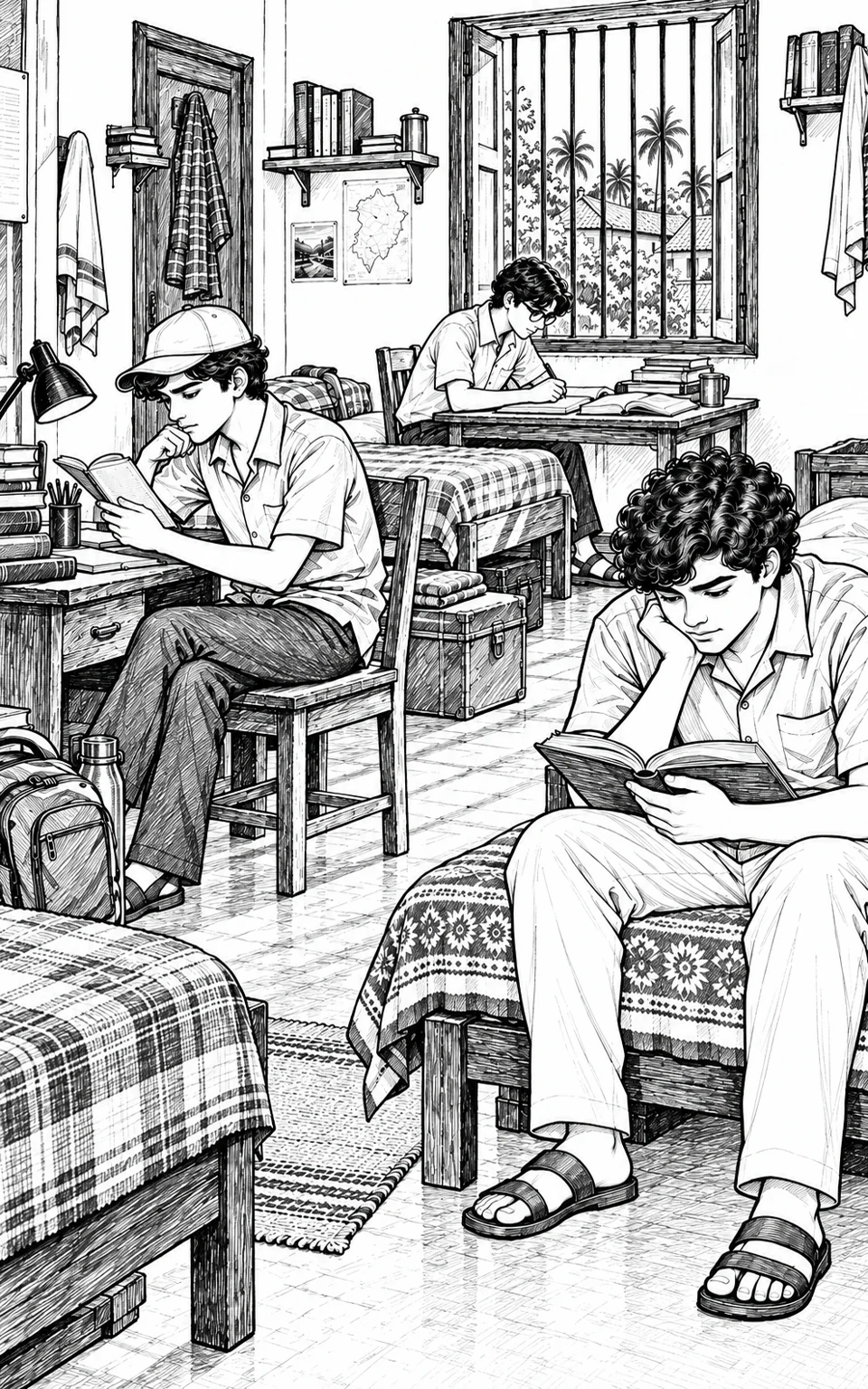 Study hour in the hostel