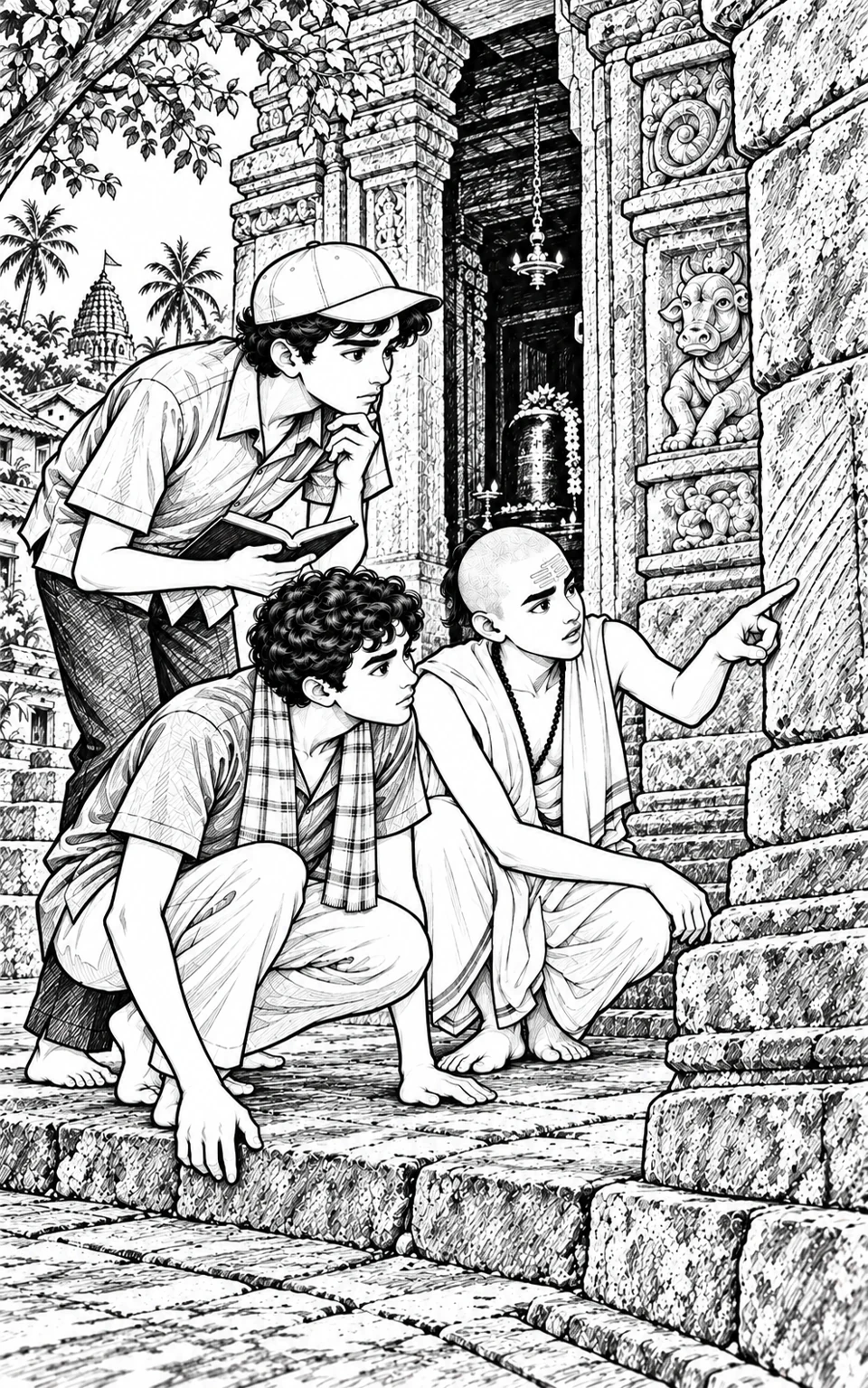 Dikshit shows the temple damage